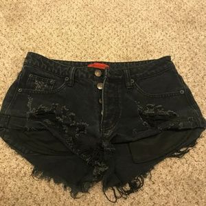 Black Denim Shorts